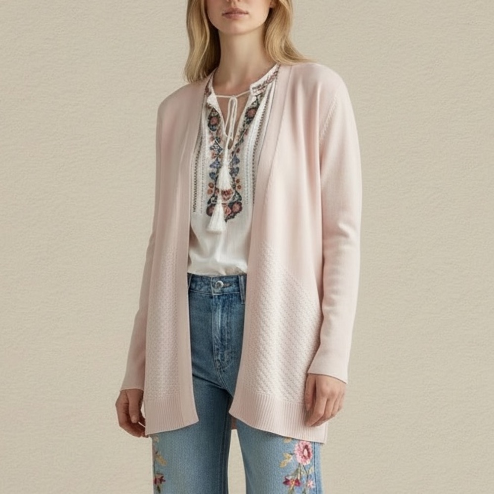 Love Scarlett Soft Pink Open-Front Cardigan - size M